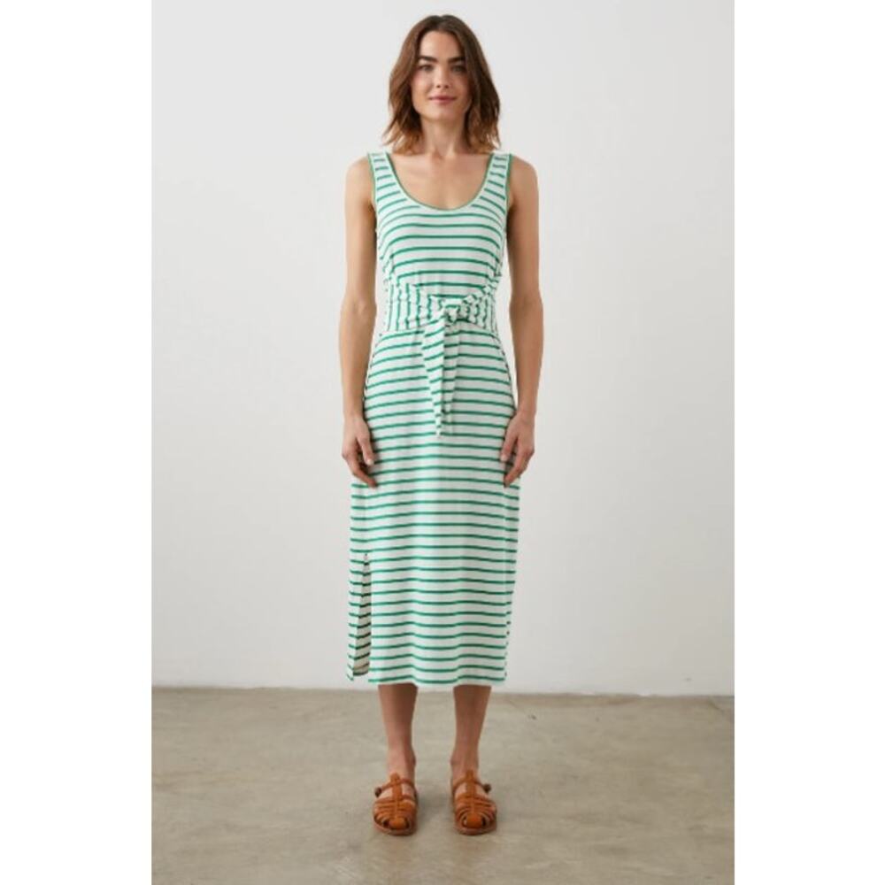 Rails Womens Meg Tank Dress S Striped Wrap Midi Tie Waist Sailor Stripe Green‎